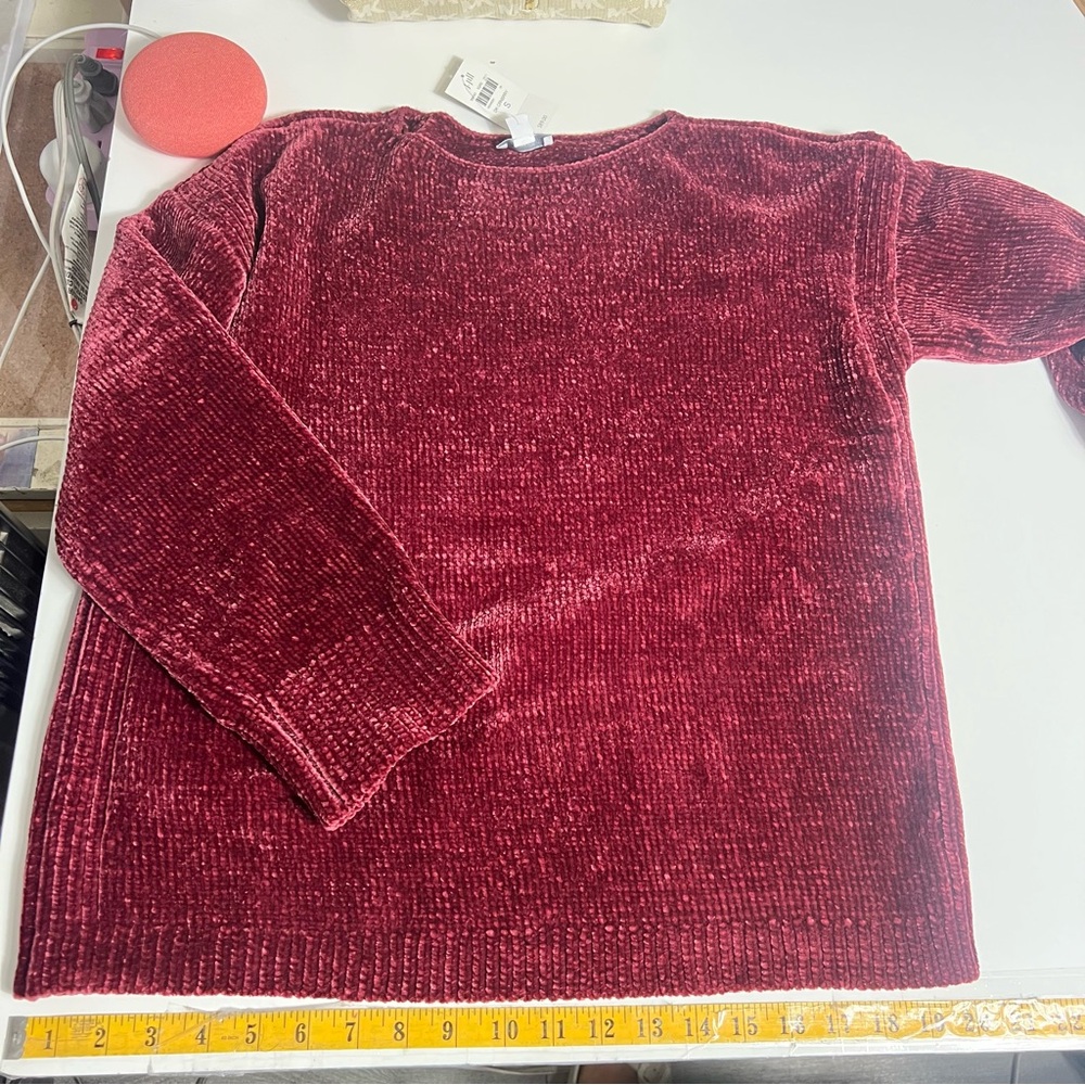 J.jill Pure Jill Luxe-Chenille Pullover Sweater Pomegranate Sweater S NWT - Picture 6 of 8